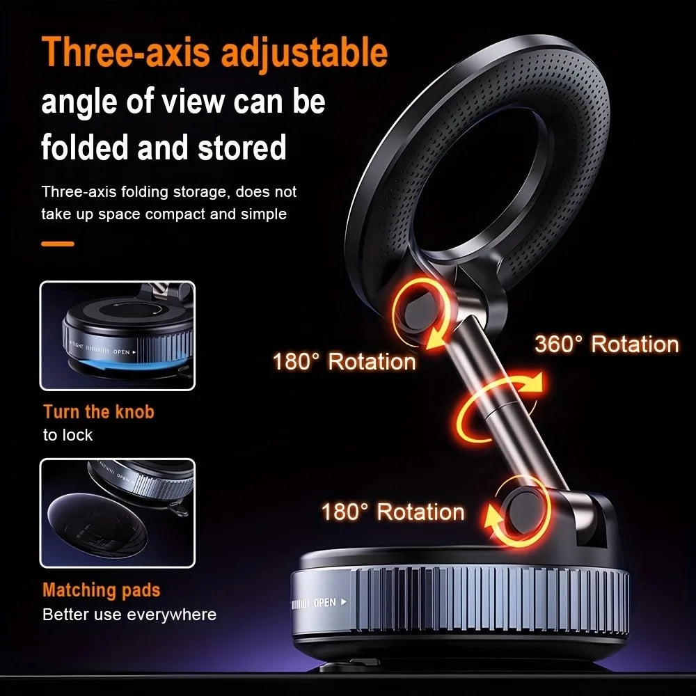 MagSafe Magnetic Phone Holder — Car Dashboard & Desktop Stand